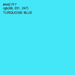 #44E7F7 - Turquoise Blue Color Image